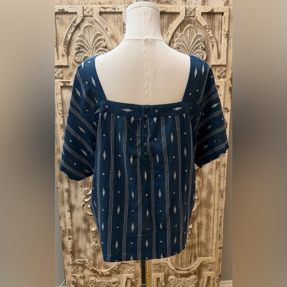 Madewell Indigo Patterned Blouse - image 3
